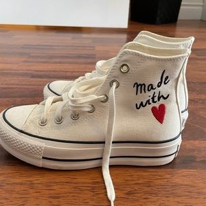 Platform converse “Made with Love”, size 5.5 women’s, worn once
